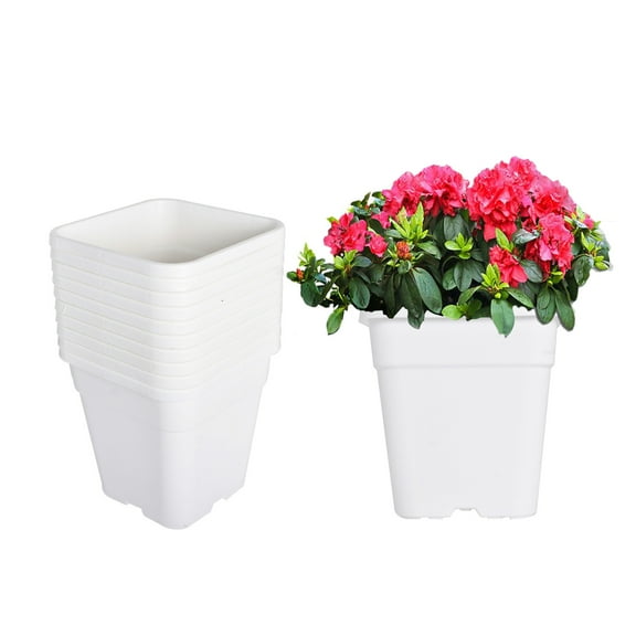 netuera Re-usable Square Nursery Pot 10 Gallon Plastic Grow Pots Plant 5 Pack
