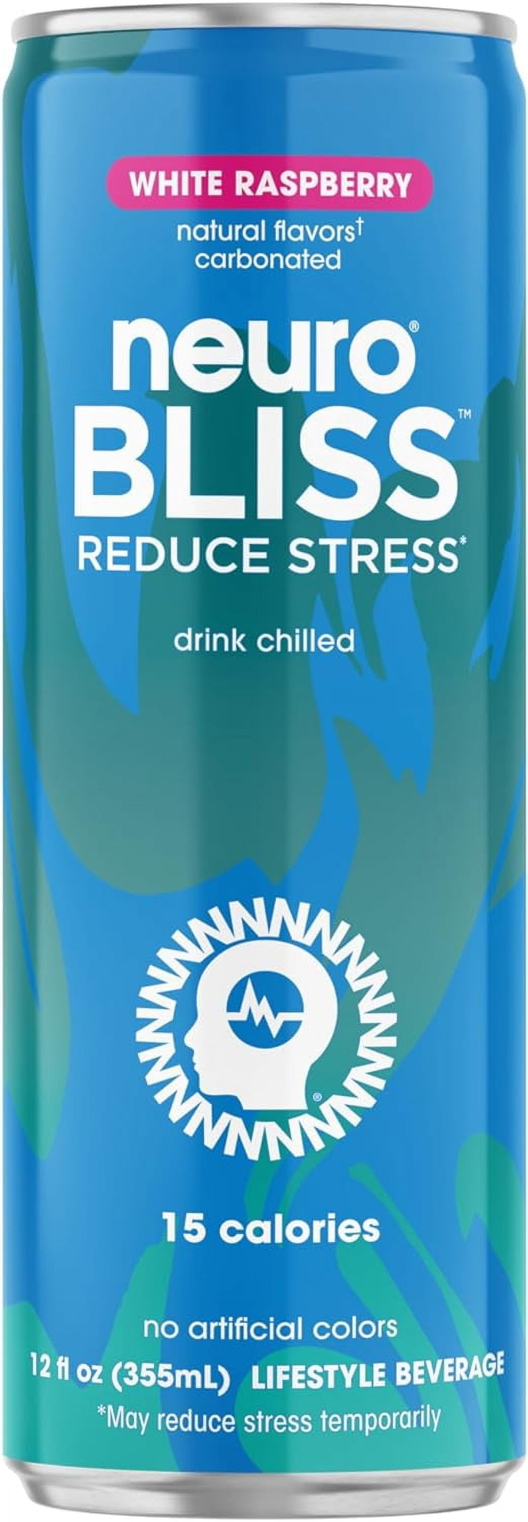 neuroBLISS, Raspberry, Stress Reducing Beverage; 12oz Can (Pack of 12)