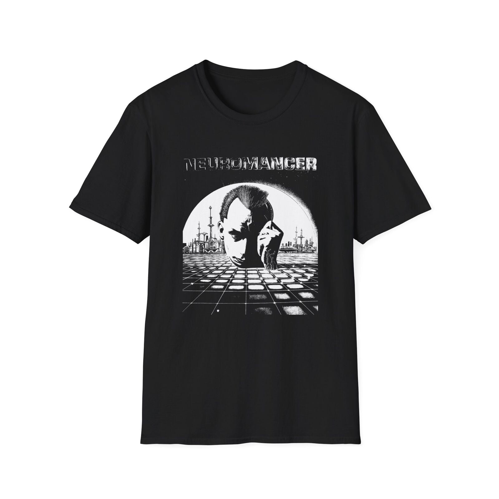 T-shirt Neuromancer - Rêve Numérique Aux Nuits Néon - Taille 5XL - Coton - Noir