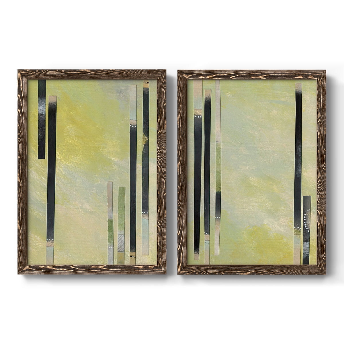 Neutral Assemblage I - Premium Framed Canvas 2 Piece Set - Ready to Hang