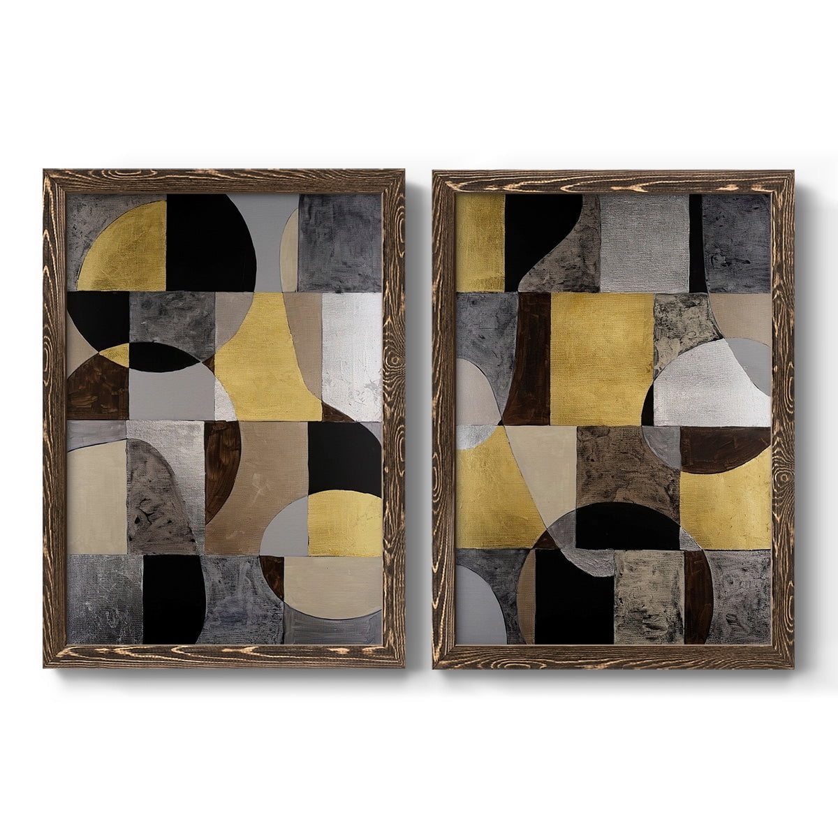 Neutral Framework I - Premium Framed Canvas 2 Piece Set - Ready to Hang