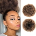 thumbnail image 1 of nevermindyrhead Light Brown Afro Puff Drawstring Ponytail Hair Extension for Black Women,Short Synthetic Afro Puff Ponytail for Natural Hair, Clip On Kinky Drawstring Curly Ponytail Bun, 1 of 5