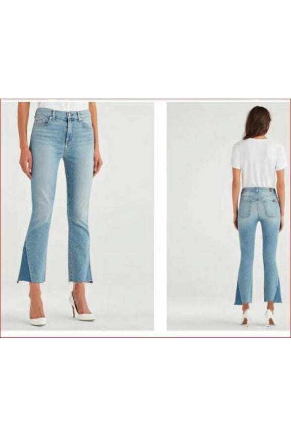 new 7 FOR ALL MAN KIND women jeans flared slim high waist AU8581594A sz W31 $229