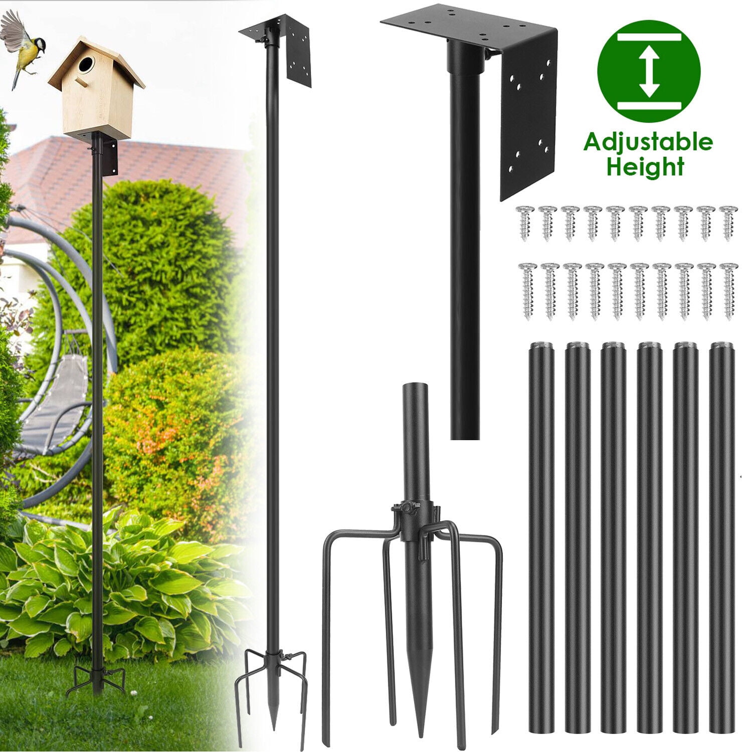 new 79in Heavy Duty Bird House Pole Mount Kit Adjustable for Bird House