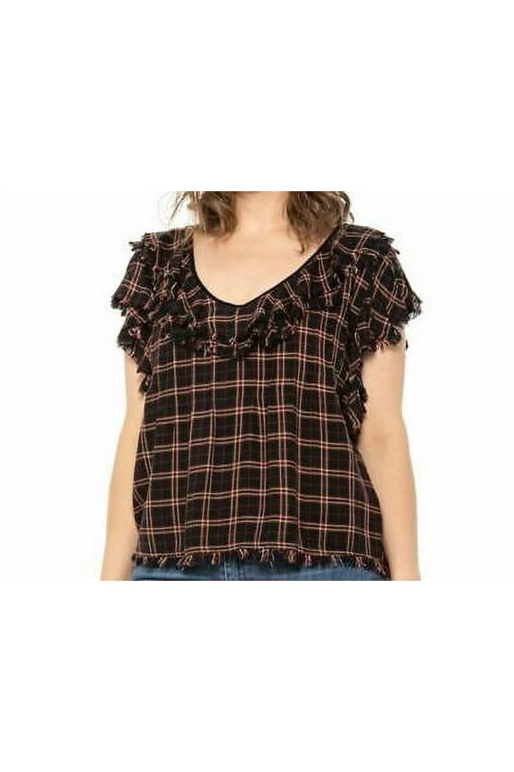 new FAHERTY women Yosepha top shirt blouse WTH1901-HRP harper plaid sz XS $148