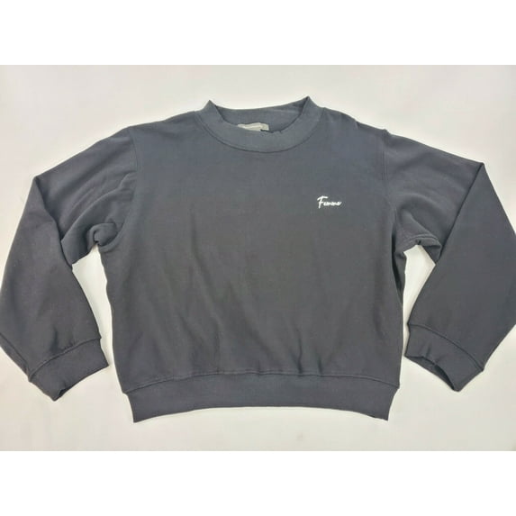 new FRENCH CONNECTION women sweater sweatshirt 77RSG crew black Femme sz S $98