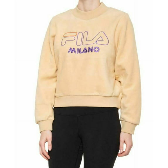 new Fila Milano women Vella Mock Neck sweatshirt LW935735 280 beige XS $65