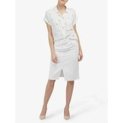 new J BRAND women jean midi skirt Trystan JB002255 mid rise white sz 23 $228