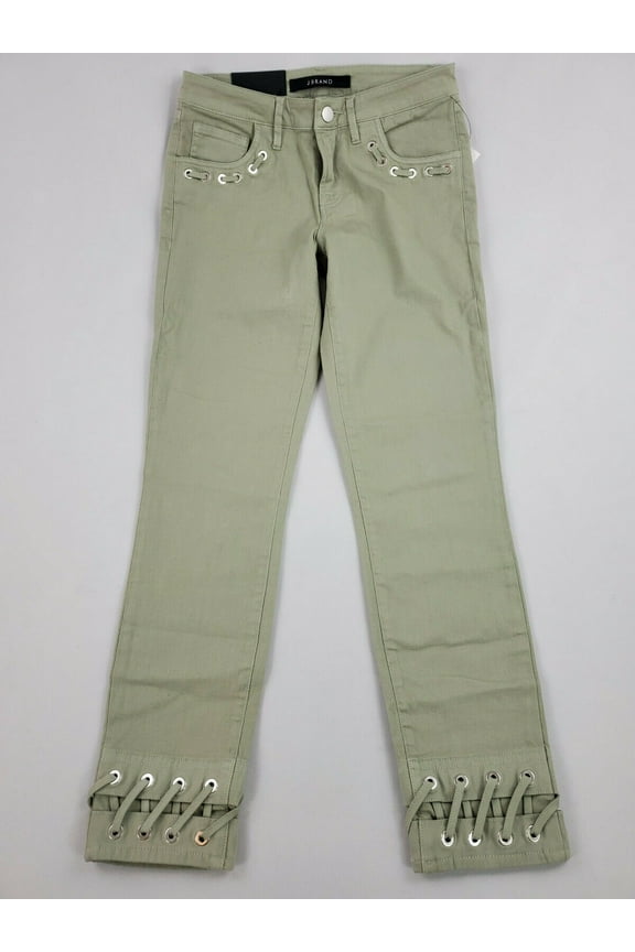 new J BRAND women pants mid rise crop skinny JB001997 Gibson green olive 24 $248