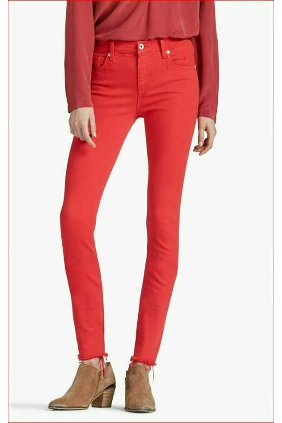 new LUCKY BRAND women jeans bridgette skinny high rise 7W13581 BDFD/620 red 00 / 24 MSRP $99