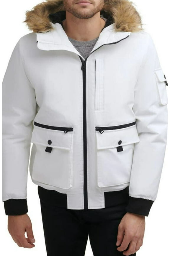 new Levi's men coat hooded LM1RP954 water resistant white S $250