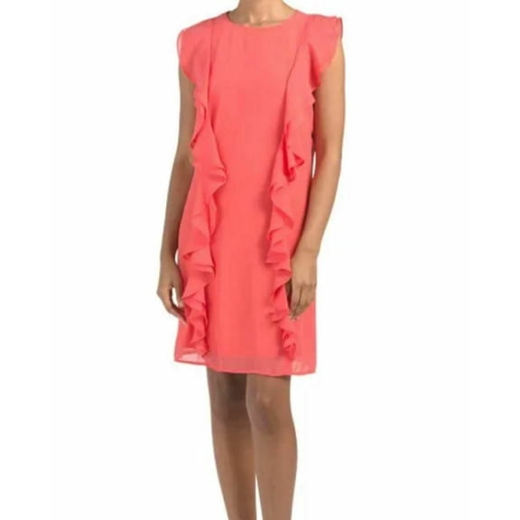 new Marina women dress 274831 red polyester coral sz 12 $149