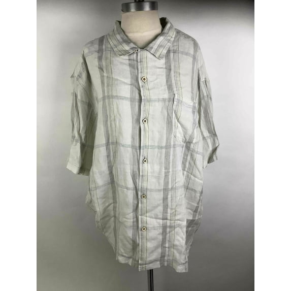 new NWT Tommy Bahama Linen Short Sleeve Collar Button Shirt Size XXL 2XL
