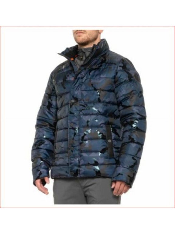 new Noize Amstdm men coat jacket 4765250-00 blue black camo sz M $230