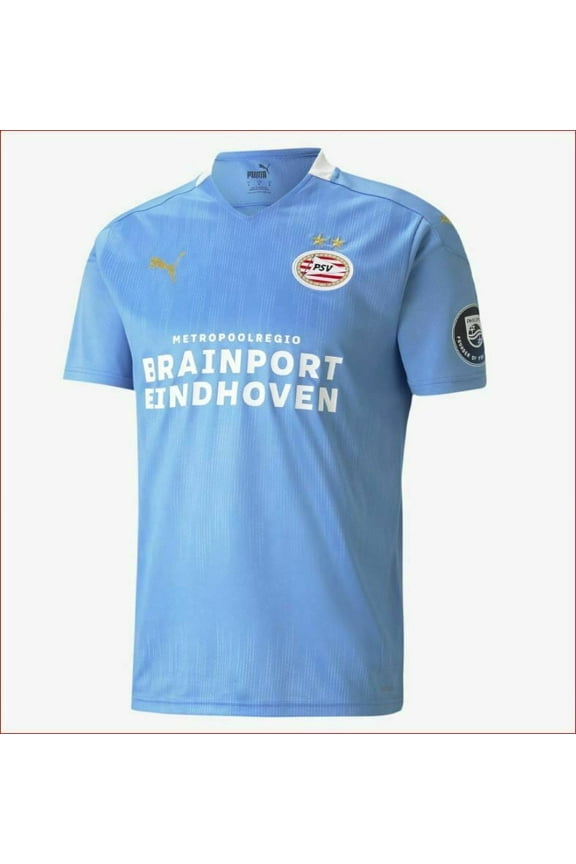 new Puma PSV Eindhoven men soccer jersey away shirt 758676 03 blue Drycell S $90