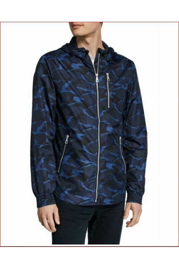 new SLATE & STONE men track jacket Oliver 3G6-JKT-5047-1 blue camo M $248