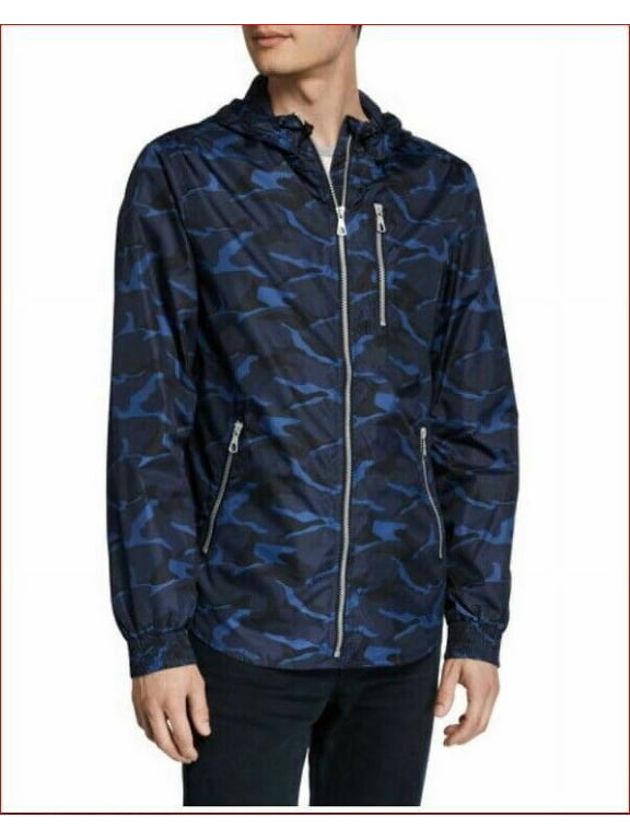 new SLATE & STONE men track jacket Oliver 3G6-JKT-5047-1 blue camo M $248
