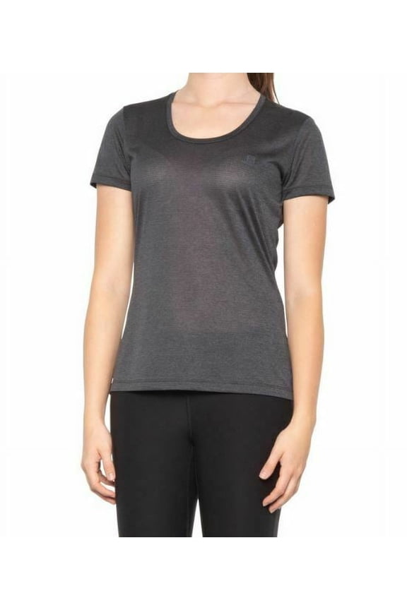 new Salomon women tee t-shirt Agile SS 5302084631 C14094 black ebony sz L $35