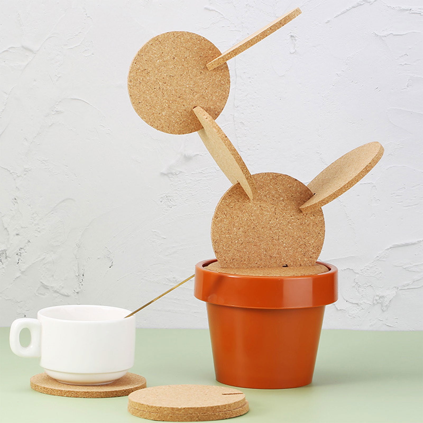 [new] Simple Creative Cactus Non Slip Heat Insulation Tea Mat DIY Home