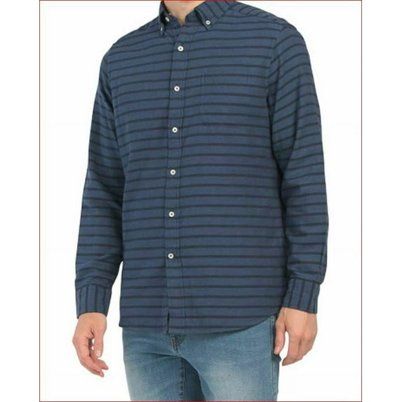new Southern Tide men shirt 5398 navy stipe sz S $135