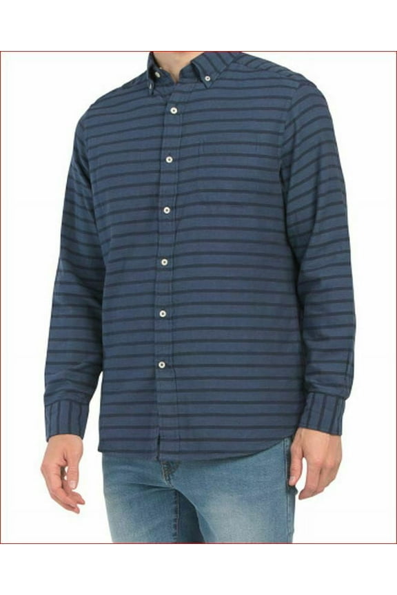 new Southern Tide men shirt 5398 navy stipe sz S $135