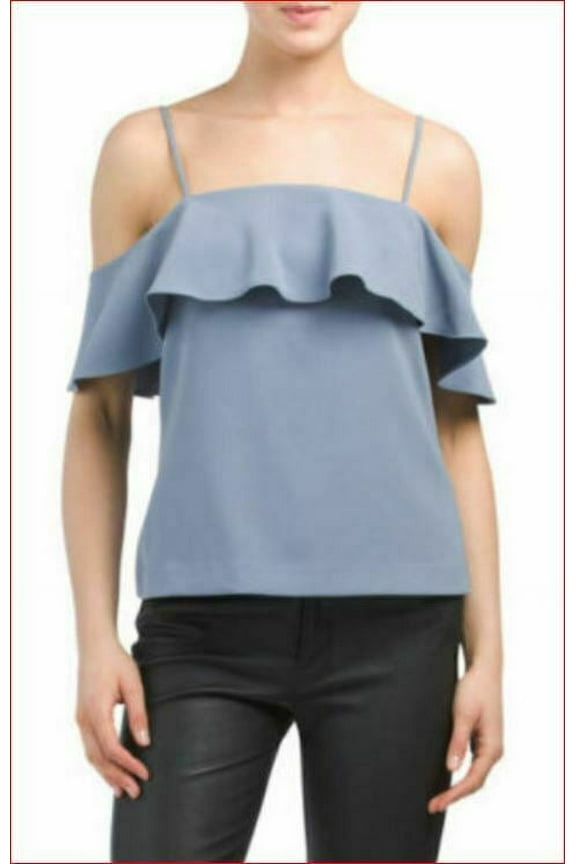 new THEORY women top blouse shirt Ayleen H0309528 brisk blue gray 4 MSRP $245