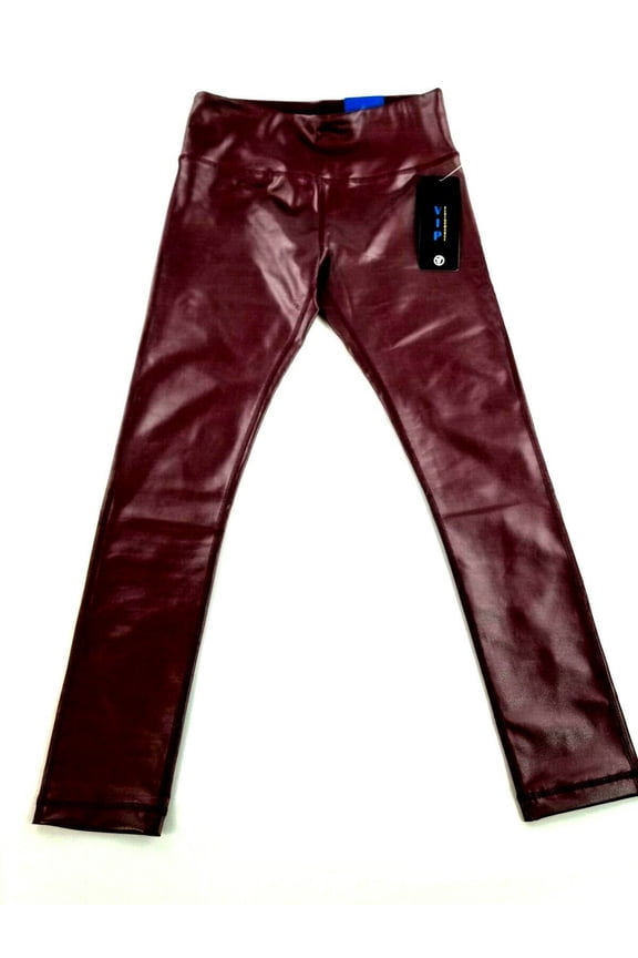 new VIP Performance women L1018-L9 ankle-length legging burgundy red sz M $68