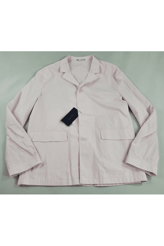 new ZARA menjacket blazer 4624/076/620/50 pockets relaxed fit cotton USA 40 $98