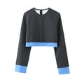 thumbnail image 1 of new autumn women's plaid contrast stitching mini skirt + top-top-S, 1 of 7