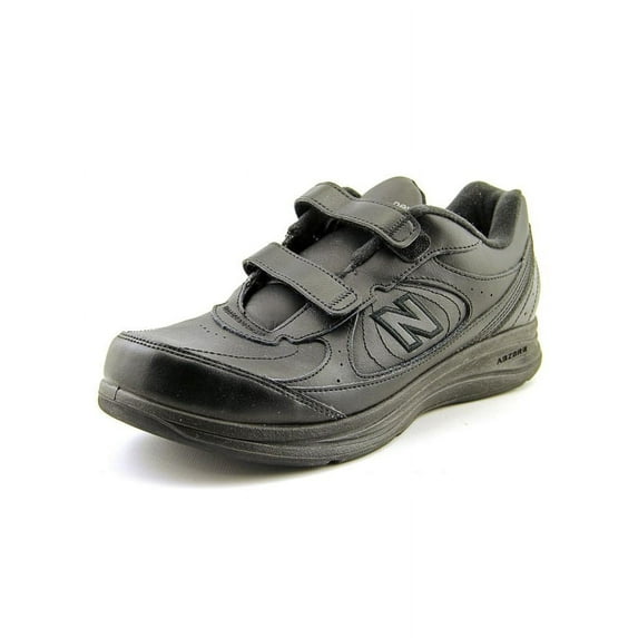 new balance mw577 men round toe leather black walking shoe