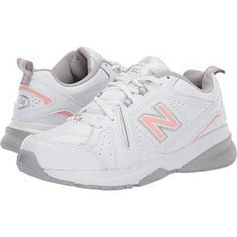 new balance women's 608v5 casual comfort cross trainer, white/pink, 6 d us