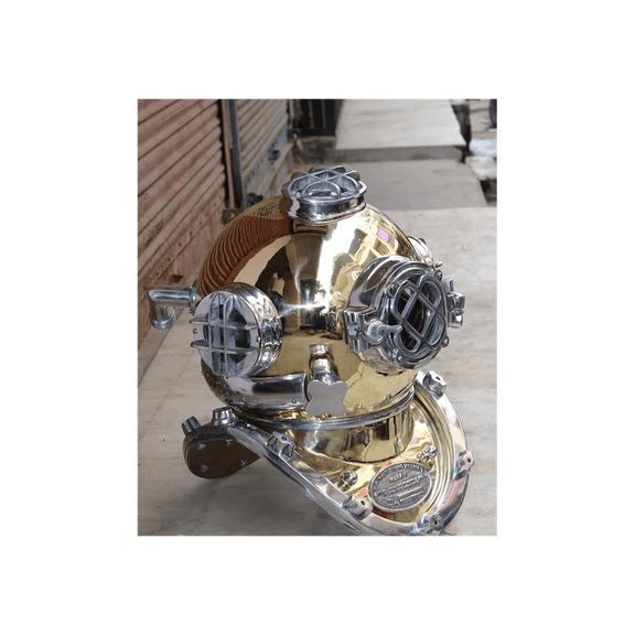 new brass antique Vintage Helmet Diving Navy Divers Deep Sea Mark V Antique Vintage Us Scuba Brass Marine Home Decor & Office