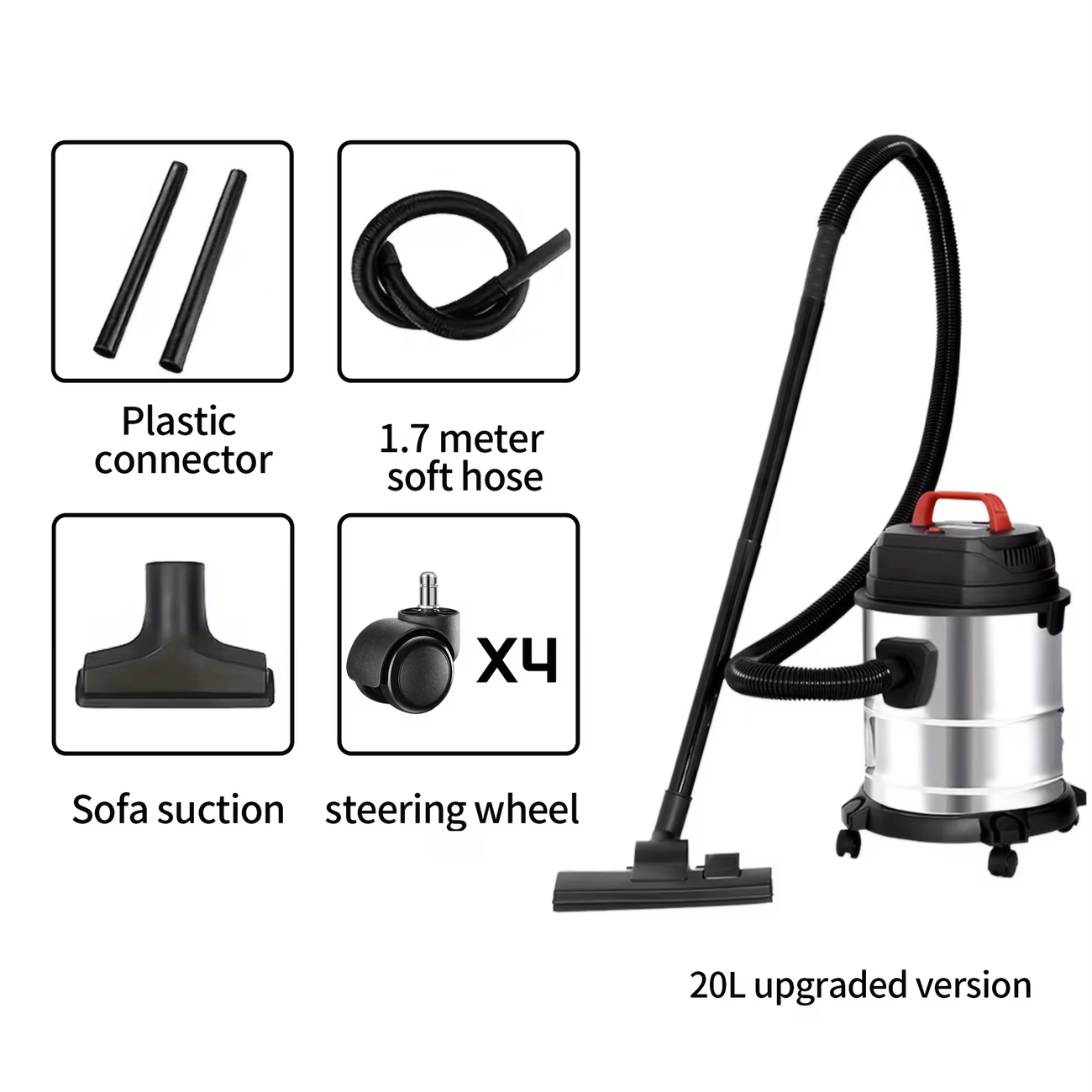 new commercial vacuum cleaner with super strong suction, lightweight, wet dry dual-use vacuum cleaner with hair dryer function wall mounted design suitable for cleaning hair and hard floors of car