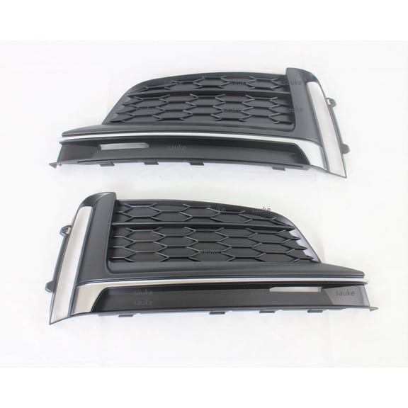 new front bumper cover lower LH& RH side grille insert 2pc set for 2018-19 S5 A5