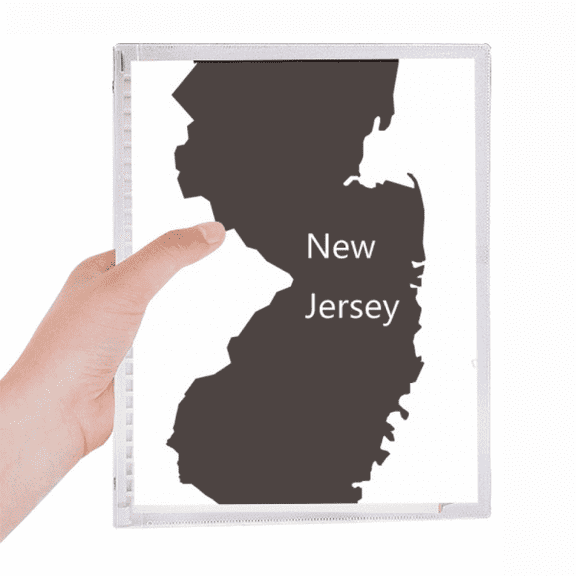 new jersey usa map outline notebook loose diary refillable journal statiry