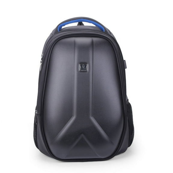 new men's computer backpack, USB backpack, hard shell travel bag, student bag light customization,Black
