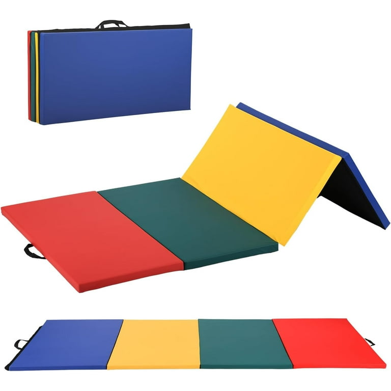 new mixed 4'x8'x2 thick folding panel gymnastics mat gym fitness exercise  mat