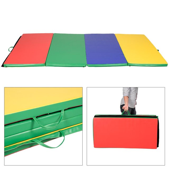 new mixed 4'x8'x2" thick folding panel gymnastics mat gym fitness
