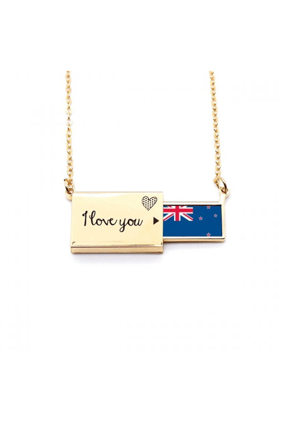 new national flag oceania country letter envelope necklace pendant jewelry