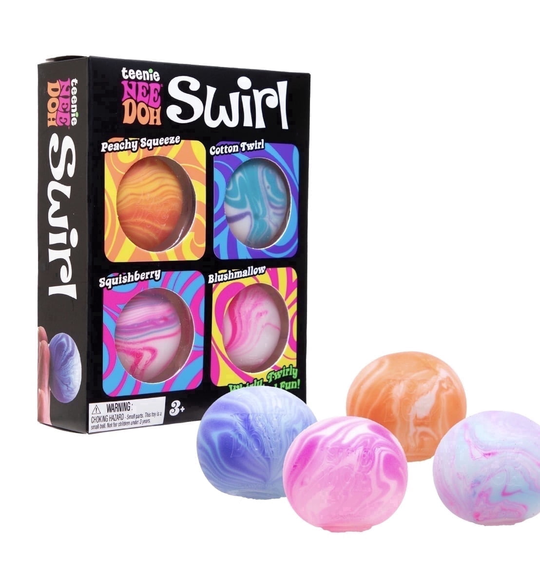 new trending nee doh teenie swirl 4 pack stress reliever balls, fidget, sensory ( 1 chosen at random)