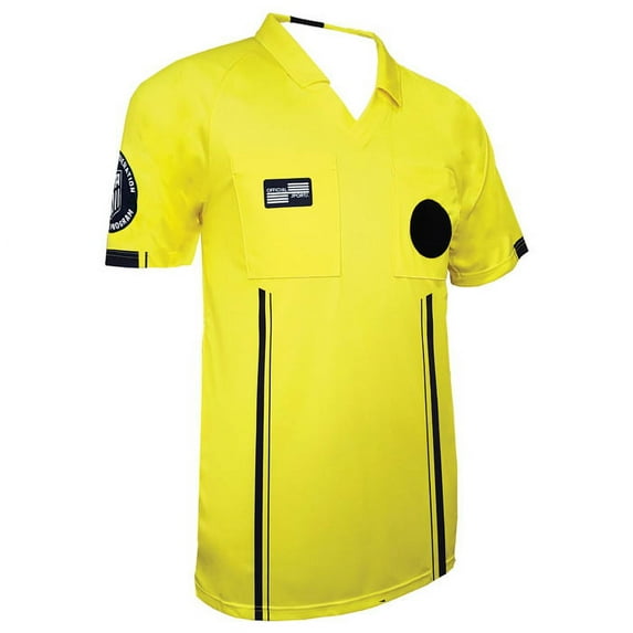 new ussf mens economy soccer referee ss shirt green / small