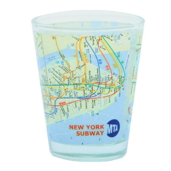 new york city subway map shot glass ctm