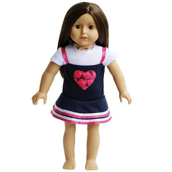 new york doll collection d278 heart jumper with white t-shirt
