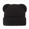 thumbnail image 1 of newwalpole Baby Beanie Winter Knit Hat with Bear Ear for Infant Toddler Boys Girls Children Soft Knitted Hat Skull Cap(Black,3-8 Years), 1 of 7