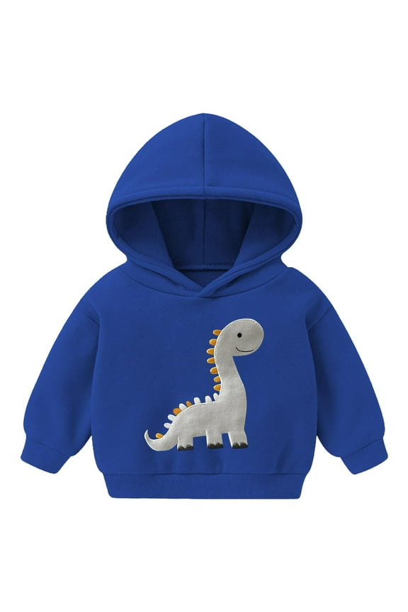 Baby Boys Dinosaurs Hoodie Boys Shark Pullover with Pocket Kids Truck Warm Sweatshirt Sweater Blue for Size 5-6 Years