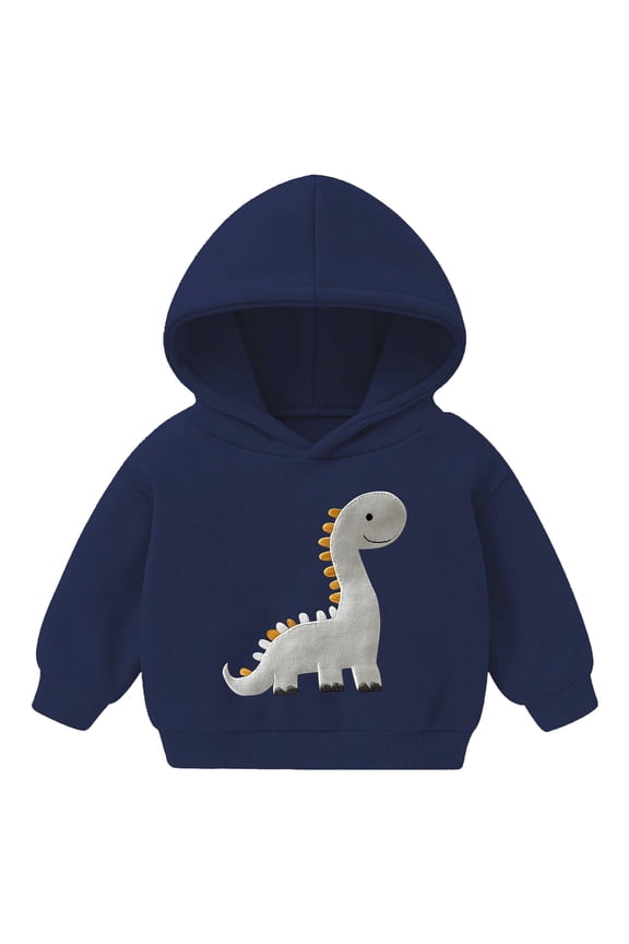 Baby Boys Dinosaurs Hoodie Boys Shark Pullover with Pocket Kids Truck Warm Sweatshirt Sweater Navy for Size 2-3 Years