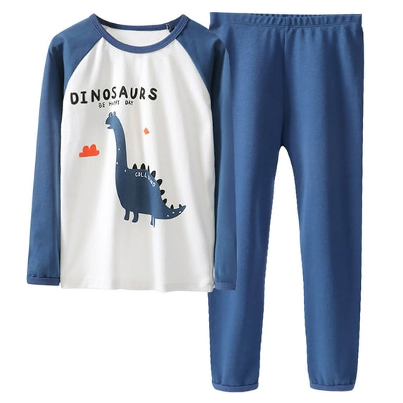 newwalpole Baby Boys Girls Pajama Set Kids Toddler Snug fit Basic Cotton Sleepwear pjs for Daily Blue for Size 5-6 Years