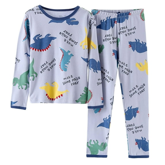 newwalpole Baby Boys Girls Pajama Set Kids Toddler Snug fit Basic Cotton Sleepwear pjs for Daily Sky Blue for Size 7-8 Years