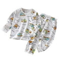 thumbnail image 1 of newwalpole Baby Boys' and Toddler Long Sleeve Top and Pants Snug Fit Cotton 2 Piece Pajama Set White for Size 4-5 Years, 1 of 4