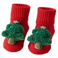 thumbnail image 1 of newwalpole Baby Christmas Booties Newborn Girl Boy Cozy Sock Shoes Infant Toddler Warm Knit Booties Green for Size 0-3 Months, 1 of 9